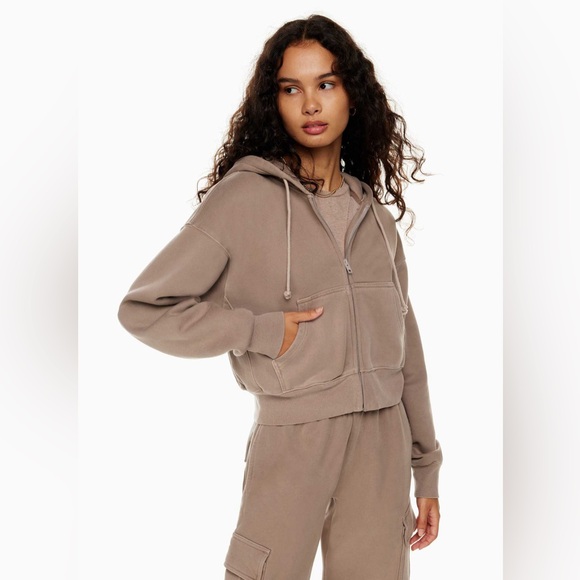 Aritzia TNA Cozy Sweatfleece Boyfriend Boxy Zip Hoodie - Picture 1 of 5